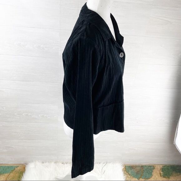 FLAX Velvet Striped Button Down Blazer Jacket - Picture 4 of 6